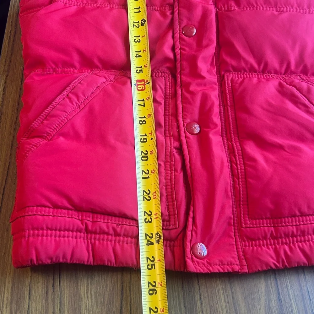Hollister Red Puffer Vest Y2K Preppy Streetwear‎ Cozy Winter Layering Core